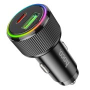 Адаптер Автомобильный - Hoco NZ14A 1USB/1USB-C/PD20W/QC3.0/3A чёрный