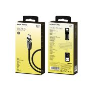 Кабель USB - Lightning Borofone BU1, 3A, 1.2v, магнитный, чёрный