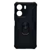 Чехол Xiaomi Redmi 13C 4G/Poco C65 противоударный комбинированный с кольцом чёрный