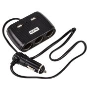 Разветвитель для прикуривателя  Walker WSC-25, 3 гнезда/2USB/100W/2.4A индикатор