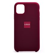 Чехол iPh 11 силикон Soft Touch с лого бордо