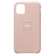Чехол iPh 11 силикон Soft Touch с лого розовый светлый