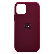 Чехол iPh 12/iPh 12 Pro силикон Soft Touch с лого бордо