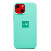 Чехол iPh 13 mini силикон Soft Touch с лого зелёный мятный