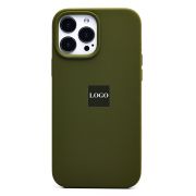 Чехол iPh 13 Pro Max силикон Soft Touch с лого зелёный тёмный