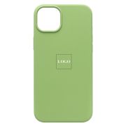 Чехол iPh 14 Plus силикон Soft Touch с лого зелёный светлый