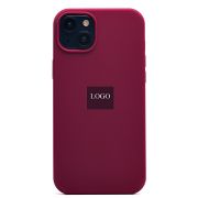 Чехол iPh 15 Plus силикон Soft Touch с лого бордо