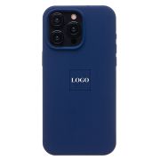 Чехол iPh 15 Pro Max силикон Soft Touch с лого синий тёмный