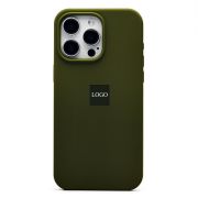Чехол iPh 15 Pro Max силикон Soft Touch с лого зелёный тёмный