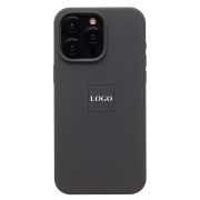 Чехол iPh 15 Pro Max силикон Soft Touch с лого серый тёмный
