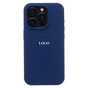 Чехол iPh 15 Pro силикон Soft Touch с лого синий тёмный
