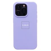 Чехол iPh 15 Pro силикон Soft Touch с лого бледный сиреневый