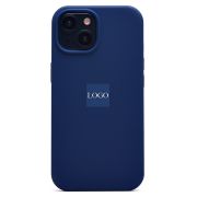 Чехол iPh 15 силикон Soft Touch с лого синий тёмный