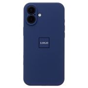 Чехол iPh 16 Plus силикон Soft Touch с лого синий тёмный