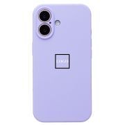 Чехол iPh 16 силикон Soft Touch с лого бледный сиреневый
