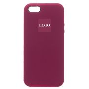 Чехол iPh 5/5S силикон Soft Touch с лого бордо