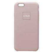 Чехол iPh 6/6S силикон Soft Touch с лого бежевый
