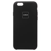 Чехол iPh 6/6S силикон Soft Touch с лого чёрный