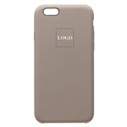 Чехол iPh 6/6S силикон Soft Touch с лого серый