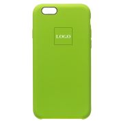 Чехол iPh 6/6S силикон Soft Touch с лого зелёный