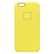 Чехол iPh 6/6S силикон Soft Touch с лого жёлтый