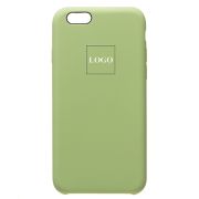 Чехол iPh 6/6S силикон Soft Touch с лого зелёный светлый