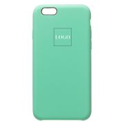 Чехол iPh 6/6S силикон Soft Touch с лого зелёный мятный