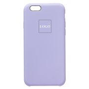 Чехол iPh 6/6S силикон Soft Touch с лого бледный сиреневый