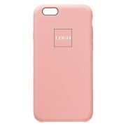 Чехол iPh 6/6S силикон Soft Touch с лого розовый