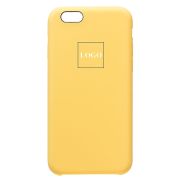 Чехол iPh 6/6S силикон Soft Touch с лого жёлтый