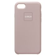 Чехол iPh 7/8/SE 2020 силикон Soft Touch с лого бежевый