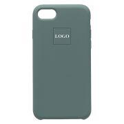 Чехол iPh 7/8/SE 2020 силикон Soft Touch с лого зелёный