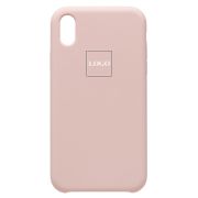 Чехол iPh XR силикон Soft Touch с лого розовый светлый