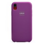 Чехол iPh XR силикон Soft Touch с лого фиолетовый