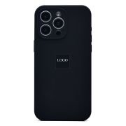 Чехол iPh 15 Pro Max силикон Soft Touch с лого с защитой камеры чёрный