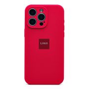 Чехол iPh 15 Pro Max силикон Soft Touch с лого с защитой камеры бордо