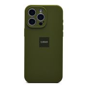 Чехол iPh 15 Pro Max силикон Soft Touch с лого с защитой камеры зелёный тёмный