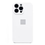 Чехол iPh 15 Pro Max силикон Soft Touch с лого с защитой камеры белый