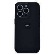 Чехол iPh 15 Pro силикон Soft Touch с лого с защитой камеры чёрный