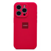 Чехол iPh 15 Pro силикон Soft Touch с лого с защитой камеры бордо
