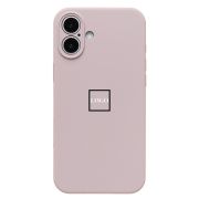 Чехол iPh 16 Plus силикон Soft Touch с лого с защитой камеры бежевый
