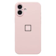 Чехол iPh 16 Plus силикон Soft Touch с лого с защитой камеры розовый светлый