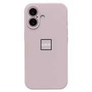 Чехол iPh 16 силикон Soft Touch с лого с защитой камеры бежевый