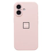 Чехол iPh 16 силикон Soft Touch с лого с защитой камеры розовый светлый