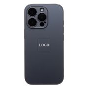 Чехол iPh 16 Pro метализированный с защитными линзами на камере с лого и SafeMag чёрный