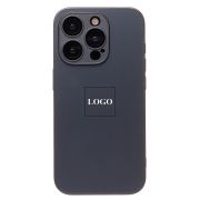 Чехол iPh 15 Pro метализированный с защитными линзами на камере с лого и SafeMag чёрный