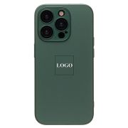 Чехол iPh 15 Pro метализированный с защитными линзами на камере с лого и SafeMag зелёный