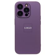 Чехол iPh 15 Pro метализированный с защитными линзами на камере с лого и SafeMag фиолетовый