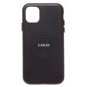Чехол iPh 11 экокожа с лого и SafeMag чёрный