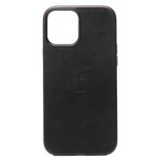 Чехол iPh 12 Pro Max экокожа с лого и SafeMag чёрный